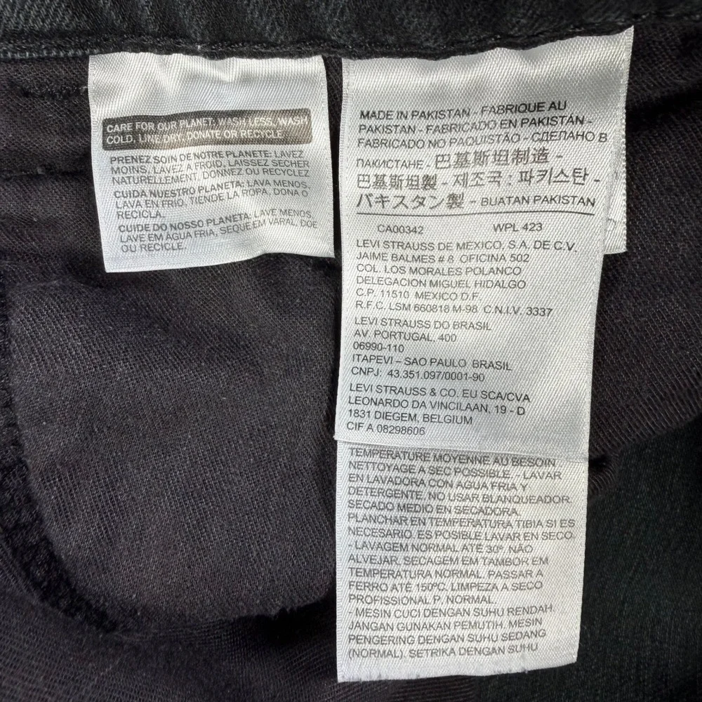 Levi's 508 Regular Taper Jeans Men's W36 L30 Black Washed Denim Pants
